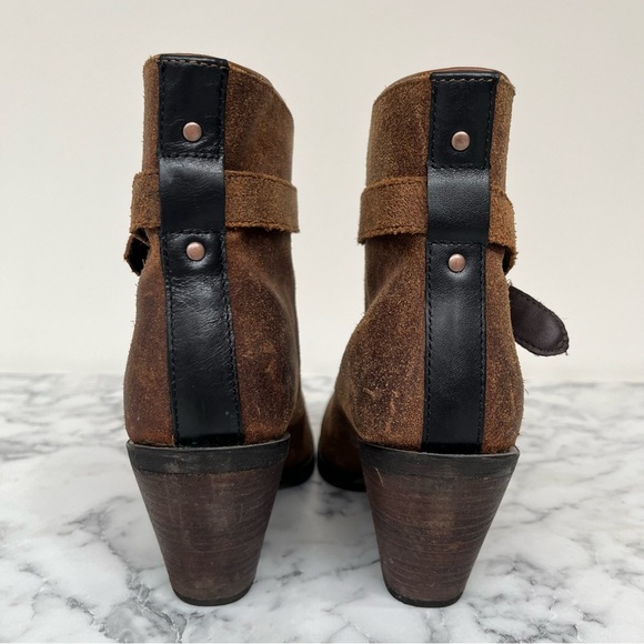 Durango waxed Nubuck suede block heel ankle boots distressed woman’s size 8 - Picture 2 of 10